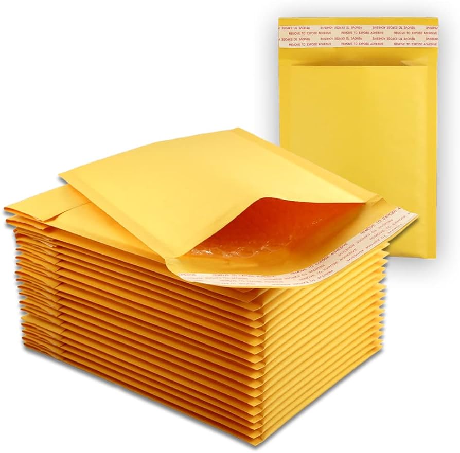 Eco-Friendly Bubble Mailers Kraft Poly Packaging Bags with Post Paper Outside Model Number Shipping Envelope