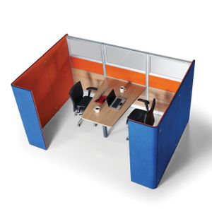 Modern 1-Person Workstation Desk New Arrival Magenta Modular Office Furniture Convertible Design Panel with Wooden Construction