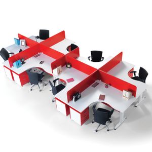 Modern Design PILOT Four-Person Workstations New Arrival Wooden Cubicle Home Office Furniture Convertible Iron Modular MDF Panel