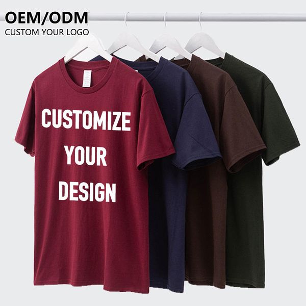 Tee Manufacturer Plain Cotton Men Tshirt Custom Print Graphic logo t Shirt Designs Sublimation Camiseta Men's T-shirts for Men