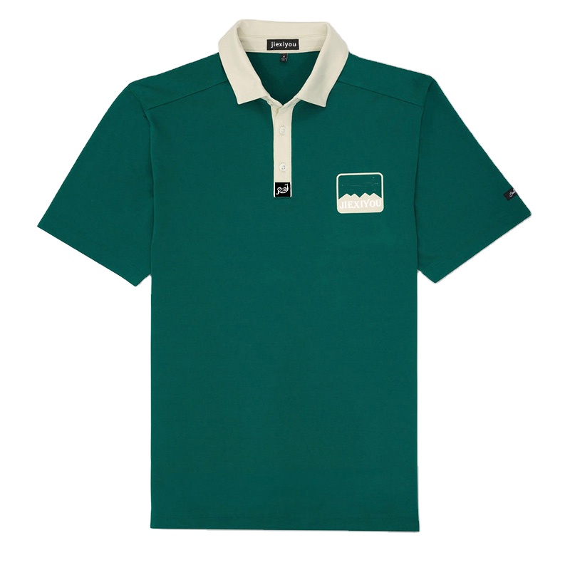 High Street Contrast Color Plain Knitted Men's Golf Polo Shirts High Quality Cotton Bulk Polo T-Shirt for Men Unisex