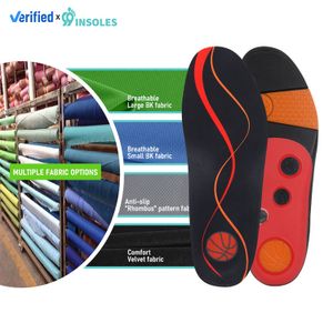 Customized High Arch Support PU Sports Insoles for Basketball Badminton Football Effective for Plantar Fasciitis