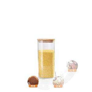Modern Square Glass Storage Jar with Seal Convenient Travel Snack Container for Food and Grain Storage Cover Styles