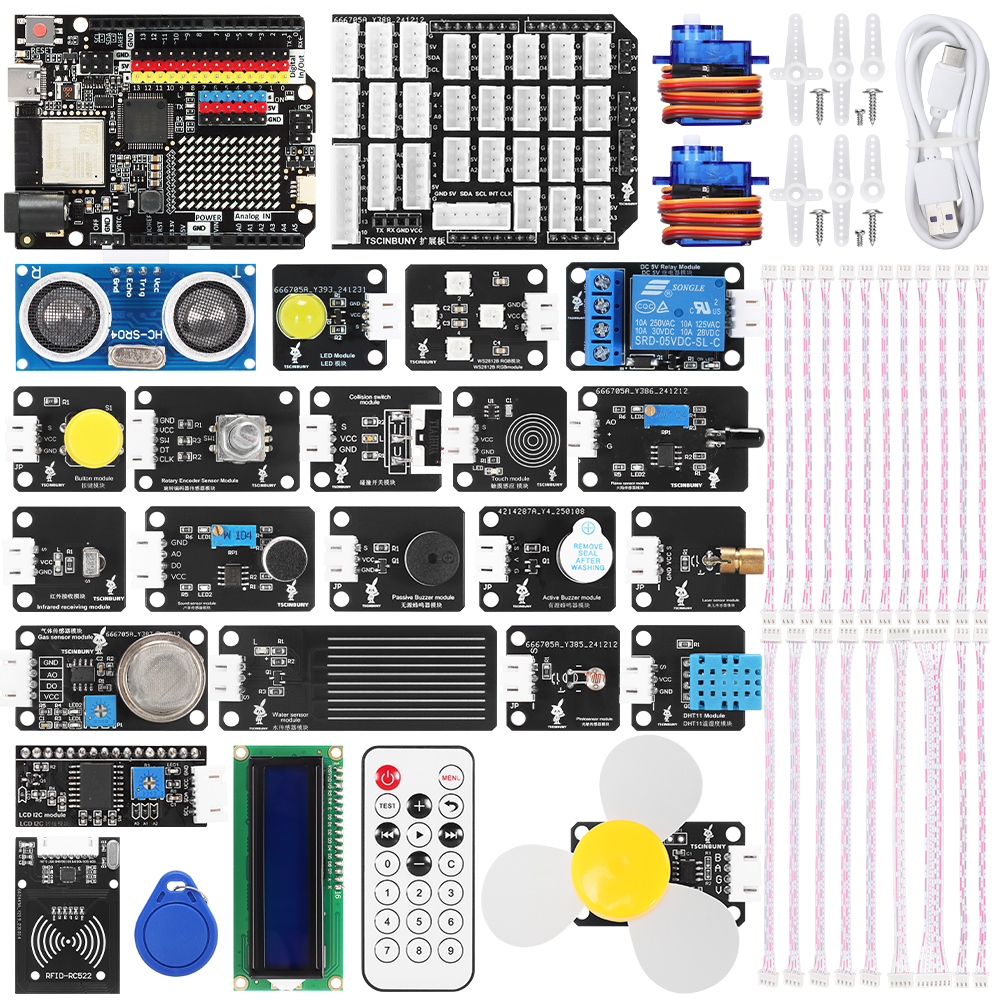 Tscinbuny R 4 Ultra WIFI Learning Kit Various Electronic Sensor Modules DIY Science Experiment Educational Kit for Arduino