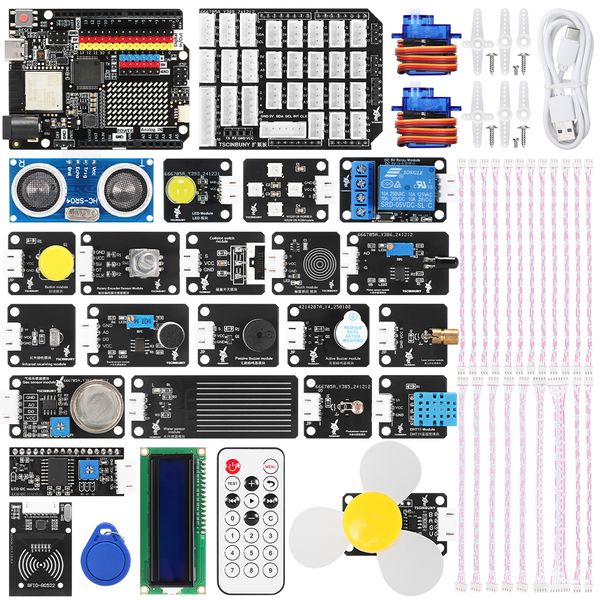 Tscinbuny R 4 Ultra WIFI Learning Kit Various Electronic Sensor Modules DIY Science Experiment Educational Kit for Arduino