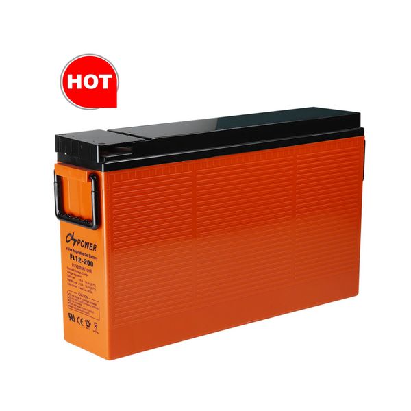 Solar Battery CSPOWER FL12 12V 200Ah Front Terminal Gel Telecom Battery for Solar UPS Systems - Model FL12-200 AH