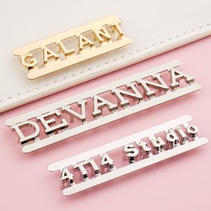Handbag Accessories Logo Plate Metal Label Custom Gold Metal Purse Logo Labels Silver Small Metal Logo Letters for Bags