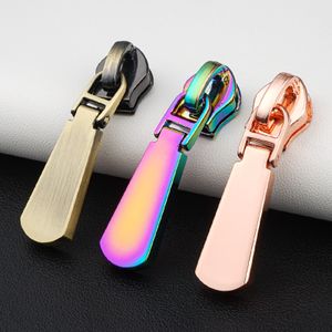 Wholesale Bag Hardware Rainbow Zip Puller 5 Metal Zipper Pull Custom Luxury Handbag Zip Pulls Rose Gold Zipper Sliders and Pulls