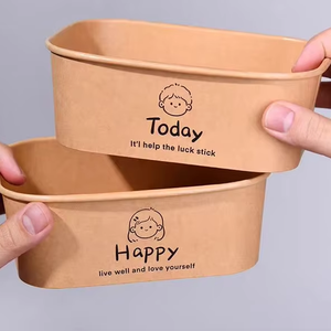Professional Supplier's 24oz 32oz Rectangle Kraft Rectangular Bowl Take-Away Food Container for Salads