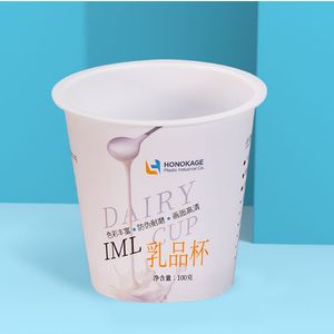 Manufacturer Eco Disposable IML Packaging  Round 100g Yogurt Pot pp Yogurt Cup Yogurt Container