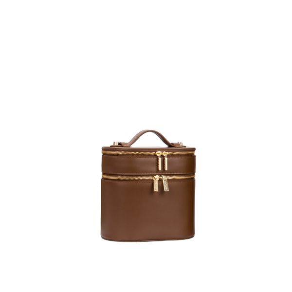 KONCAI Manufacturer Wholesale 2-Layer PU Leather Cosmetic Bag Case Customized Logo Women Makeup Organizer Box