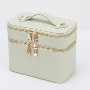 KONCAI Manufacturer Wholesale Leather Cosmetic Bag Case Customized Logo Women Makeup Organizer Box with Divider