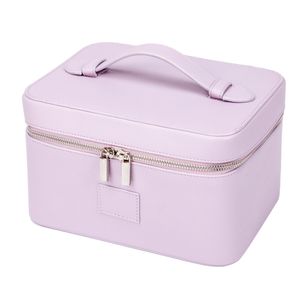 Makeup Bag, Travel Make up Case with Compartments and Handle, Portable Cosmetic Organizer Bags,Toiletry Vanity Bag for Women