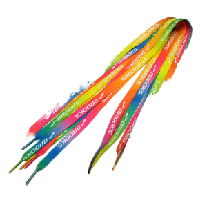 Sport Polyester Shoelaces Silk Screen Printing Shoelaces Heat Transferred Printing Shoelace