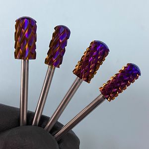 Purple Carbide Round Safety Top 4XC 5XC Nail Drill Bit Nail Supplies Tools Remove Powder and Acrylic Grinding Head