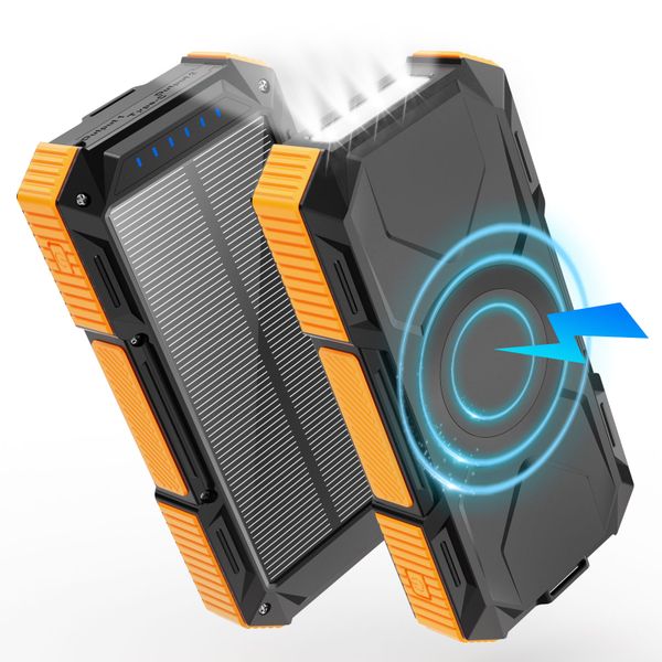 New Product Built in Cable Wireless Charger Solar Power Bank 20000Mah