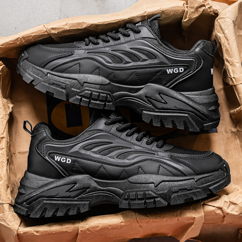 39-44 2025 Men's Summer Sports Casual Shoes Breathable Mesh Soft-sole Thick-soled Trendy Height Increasing Walking Style