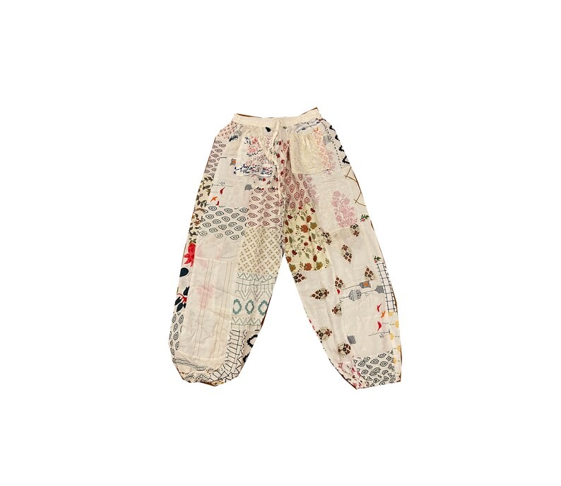 Wholesale All-Season Patchwork Harem Pants with Pockets Women's and Men's Streetwear Summer Festival Pants in Washed Material