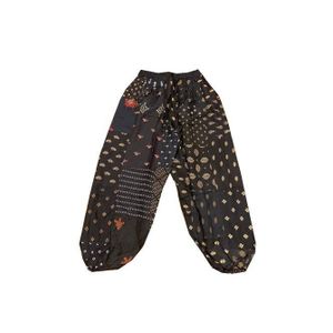 Women's Elastic Waist Bohemian Harem Pants Multi-Color Patchwork Rayon All Season Festival Clothing Pockets Wholesale Summer