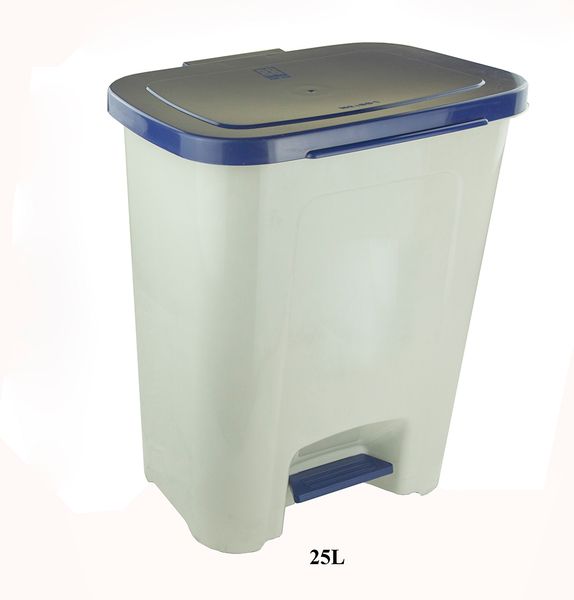 Kitchen Bin Trash 25 Liter Indoor Plastic Dustbin Foot Pedal Daily Use Home Kitchen Bathroom Trash Can