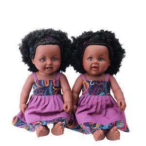 Hot Sale 19 Inch Soft PVC African American Doll Full Silicone Mini Toy Model for Kids and Babies Factory Wholesale