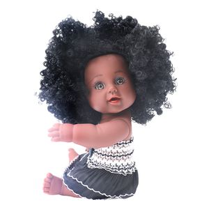 Nathaniel Manufacturer 12 Inch Cute Black Girl Doll Model Toy Soft Lace Dress Child's Gift Wholesale Sale