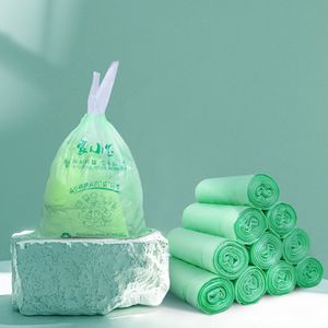 Biodegradable Drawstring Plastic Garbage Bag Carry-on Keeping Hands Clean Compostable Trash Bags