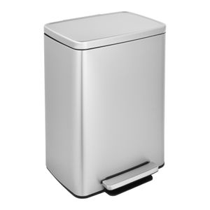 Pedal Indoor Stainless Steel Litter Bin Foot-Activated Waste Storage Bucket for Home Bedroom or Kitchen Garbage