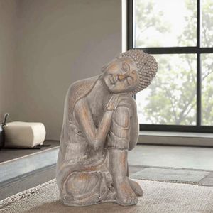 Hand Painted Resin Crafts Kindly Buddha Sitting Figure Religious Furnishing Articles Made of Durable Resin Material