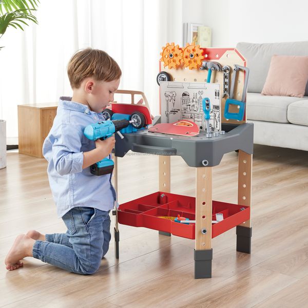 Hape Wooden Play Tool Workbench Set for Kids Toddlers Construction Workshop Tool Bench Early Education Educational Toys