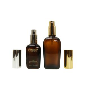 Wholesale Luxury Empty Perfume Fine Mist Amber square Glass Spray Bottles SD-08Q