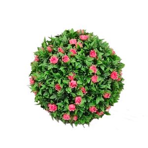 Cheap Decorative Artificial Green Plant for Graduation and Halloween Decor with Faux Flowers and Balls