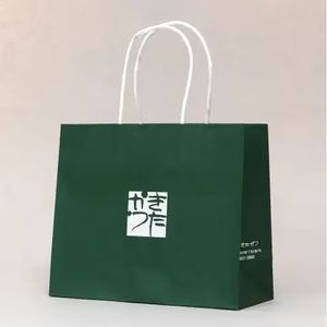 Wholesale Eco-Friendly Black Handles Kraft Packaging Paper Bags Reinforced Handles Recyclable for Shopping and Retail