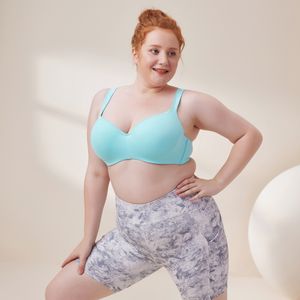 Factory Wholesale Full Cup Plain Wire Free Soft Wide Straps Fat Girls Large Big Bust Ladies Sexy Women Bra Plus Size