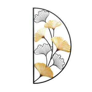 Modern Creative Luxury Style Metal Ginkgo Leaf Flower Wall Hanging Art Set Decor Living Room