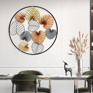 Modern Creative Luxury Style Metal Leaf Wall Hanging Art Decor Living Room Frame Ornaments Decoration