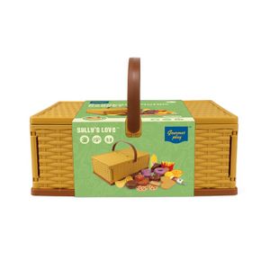 2024 Hot Selling Kids Pretend Toys Kitchen Food Toys Set Gourmet Play Barbecue Picnic Basket 30pcs for Kids