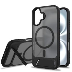 For iPhone 16 Case Color Skin Feel Matte Translucent Back Cover Magnetic Adsorption Stand Case for iPhone 16 15 14 13