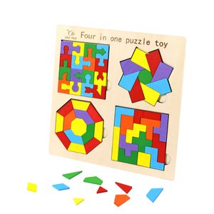Children Geometry Shape Cognition Matching DIY 3D Jigsaw Puzzles Board Games Baby Educational Learning Toys for Kids Boys Girls
