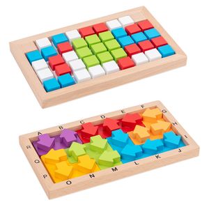 Direct Factory Sale 3D Wooden Jigsaw Puzzle Toy for Kids Early Education Combination Building Blocks Game