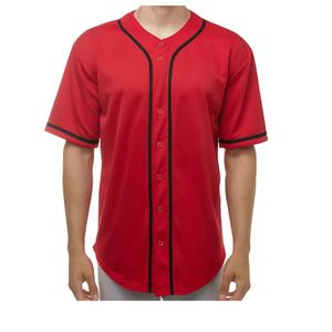 Wholesale Custom Men's Baseball Short Sleeved Solid Color Button up Shirt Team Sports Shirt