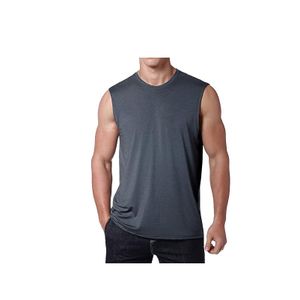 Customized Comfortable Men's Quick Drying Sleeveless Sports Shirt and Fitness T-shirt