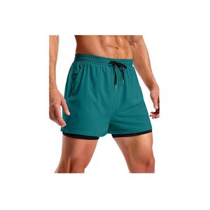 Wholesale Men's 2in1 Fitness Running Shorts with Quick Drying Lining and Fitness Sports Shorts