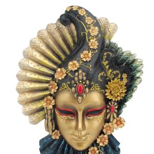 VERONESE DESIGN -FAN & FEATHER VENETIAN  WALL PLAQUE -POLYRESIN & COLD CAST BRONZE ART HOME DECOR FIGURINE