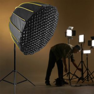 90cm Photo Studio Camera Flash Parabolic Soft Box Lighting Bowens Mount Conical Ring Deep Softbox With Grid