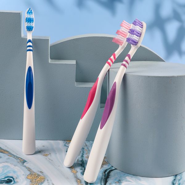 Perfect Adult Toothbrush with Soft Nylon Black Charcoal Nano Bristle Gold PP Handle for Home Use Direct From Manufacturer