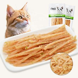 Original Pet Treats Chicken & Broccoli Thin Strip Natural Cat Treats Snacks in Bulk or in OEM Packing Training Reward for Cat