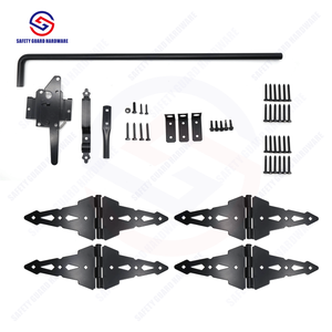 Safety Guard Customized Decorate Carbon Steel Durable Hinge Hardware Kit With Door Drop Rod Handle
