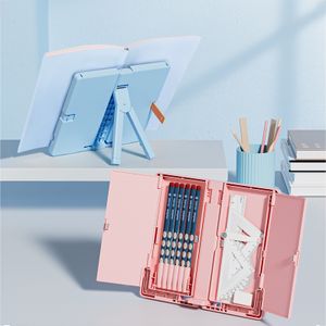 Tenwin 7505 Brand New Foldable Plastic Multipurpose Stable Triangle Support Pencil Box Reading Rack School Supplies