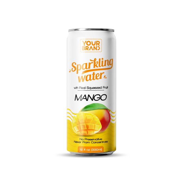 Your Brand 330ml Sparkling Water with Squeezed Mango Best Wholesale Price OEM/ODM Carbonated Drinks From Beverage Manufacturer